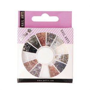 Pollie LENTEJUELAS RHINESTONES NAIL ART RUEDA 144 U