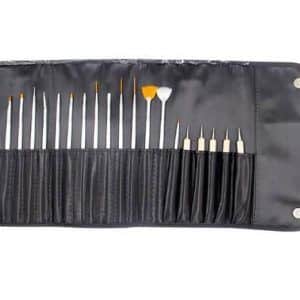 SET 15 PINCELES NAIL ART+5 DOBLE PUNTA METAL